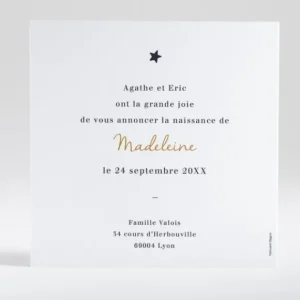 Faire-part de naissance Plein les yeux carre*Faire-part Elégant Online