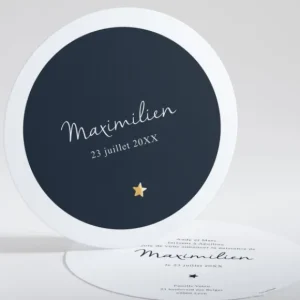 Faire-part de naissance Plein les yeux rond*Faire-part Elégant New