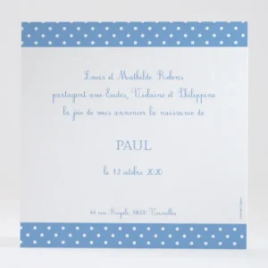 Faire-part de naissance Pois chic prenom*Faire-part Elégant Clearance