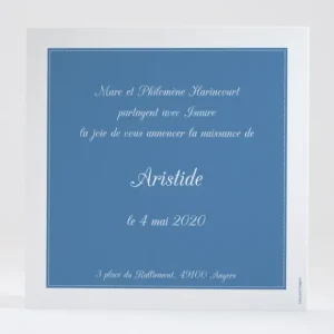 Faire-part de naissance Portrait chic Garcon*Faire-part Elégant Fashion