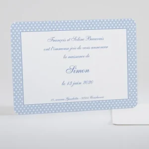 Faire-part de naissance Pois chics et classiques*Faire-part Elégant Discount