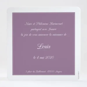 Faire-part de naissance Portrait chic Garcon*Faire-part Elégant Fashion
