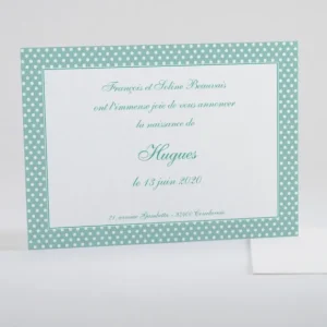 Faire-part de naissance Pois chics et classiques*Faire-part Elégant Discount