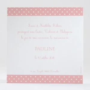 Faire-part de naissance Pois chic prenom*Faire-part Elégant Clearance