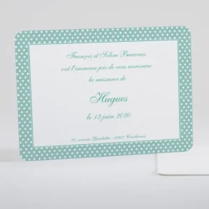 Faire-part de naissance Pois chics et classiques*Faire-part Elégant Discount