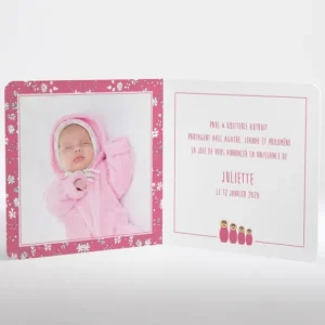Faire-part de naissance Poupees russes*Faire-part Elégant Best