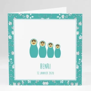 Faire-part de naissance Poupees russes*Faire-part Elégant Best