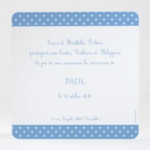 Faire-part de naissance Pois chic prenom*Faire-part Elégant Clearance