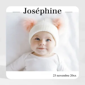 Faire-part de naissance Pompon Magnet*Faire-part Elégant Discount