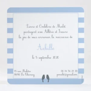 Faire-part de naissance Portee d'oiseaux*Faire-part Elégant Sale