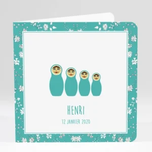 Faire-part de naissance Poupees russes*Faire-part Elégant Best