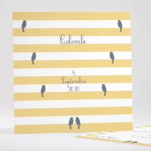 Faire-part de naissance Portee d'oiseaux*Faire-part Elégant Sale