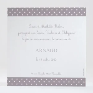 Faire-part de naissance Pois chic prenom*Faire-part Elégant Clearance