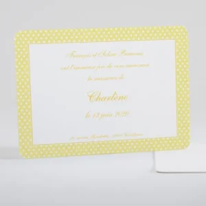 Faire-part de naissance Pois chics et classiques*Faire-part Elégant Discount