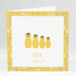 Faire-part de naissance Poupees russes*Faire-part Elégant Best