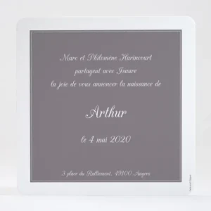 Faire-part de naissance Portrait chic Garcon*Faire-part Elégant Fashion