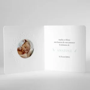 Faire-part de naissance Poesie photo*Faire-part Elégant New