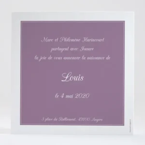 Faire-part de naissance Portrait chic Garcon*Faire-part Elégant Fashion