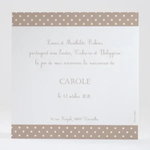 Faire-part de naissance Pois chic prenom*Faire-part Elégant Clearance