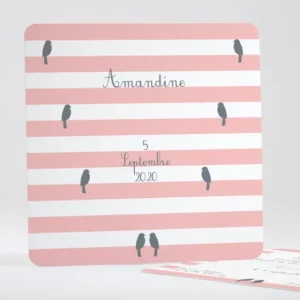 Faire-part de naissance Portee d'oiseaux*Faire-part Elégant Sale