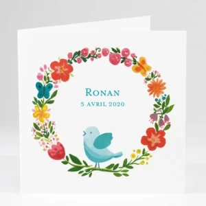 Faire-part de naissance Printemps livret*Faire-part Elégant New