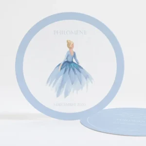 Faire-part de naissance Princesse rond*Faire-part Elégant Best