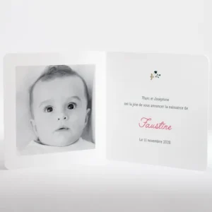 Faire-part de naissance Printemps*Faire-part Elégant Fashion