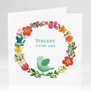 Faire-part de naissance Printemps livret*Faire-part Elégant New