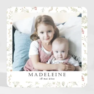 Faire-part de naissance Printanier Magnet*Faire-part Elégant New