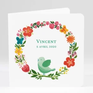 Faire-part de naissance Printemps livret*Faire-part Elégant New