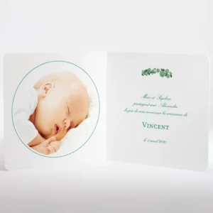 Faire-part de naissance Printemps livret*Faire-part Elégant New