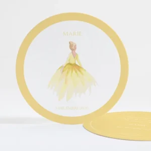Faire-part de naissance Princesse rond*Faire-part Elégant Best
