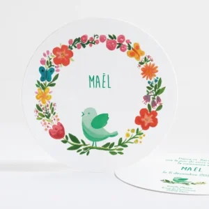 Faire-part de naissance Printemps simple*Faire-part Elégant Online