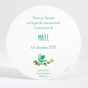 Faire-part de naissance Printemps simple*Faire-part Elégant Online