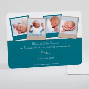Faire-part de naissance Quatre polaroids*Faire-part Elégant Hot
