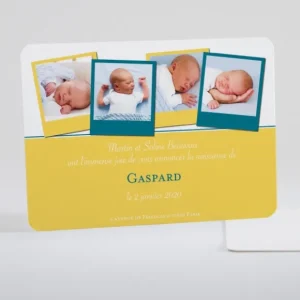 Faire-part de naissance Quatre polaroids*Faire-part Elégant Hot