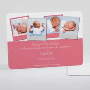 Faire-part de naissance Quatre polaroids*Faire-part Elégant Hot