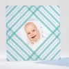 Faire-part de naissance Rayures croisees*Faire-part Elégant Best