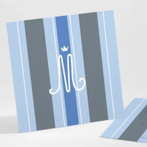 Faire-part de naissance Rayures couronnees*Faire-part Elégant New