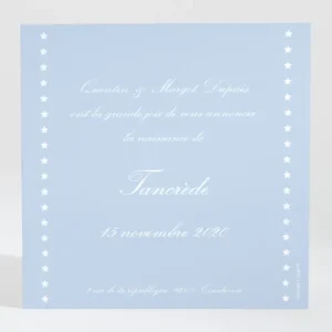 Faire-part de naissance Rayures etoiles retros*Faire-part Elégant Hot