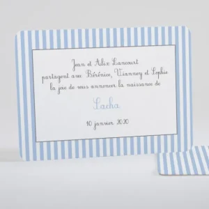 Faire-part de naissance Rayures recto verso*Faire-part Elégant Fashion