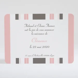 Faire-part de naissance Rayures bayaderes pastels*Faire-part Elégant Sale