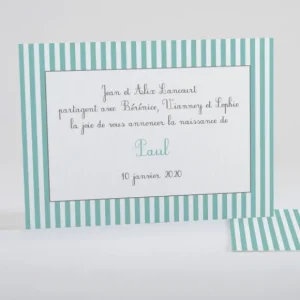 Faire-part de naissance Rayures recto verso*Faire-part Elégant Fashion