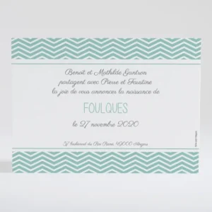 Faire-part de naissance Rayures zigzag chic*Faire-part Elégant Fashion