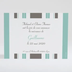 Faire-part de naissance Rayures bayaderes pastels*Faire-part Elégant Sale