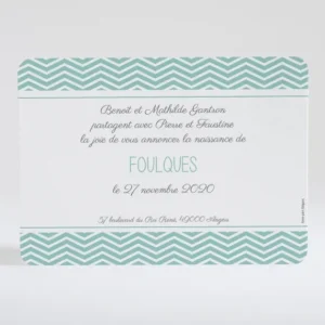 Faire-part de naissance Rayures zigzag chic*Faire-part Elégant Fashion