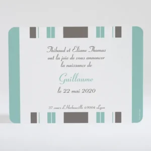 Faire-part de naissance Rayures bayaderes pastels*Faire-part Elégant Sale