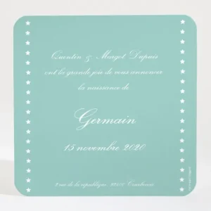 Faire-part de naissance Rayures etoiles retros*Faire-part Elégant Hot