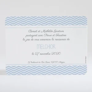 Faire-part de naissance Rayures zigzag chic*Faire-part Elégant Fashion