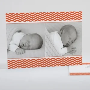 Faire-part de naissance Rayures zigzag chic*Faire-part Elégant Fashion